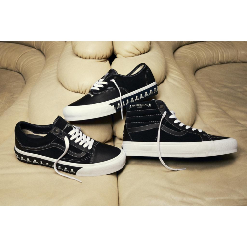 [unclev1966] 代購 VANS VAULT X MASTERMIND 聯名 黑色 皮革 骷髏 閃電 果凍底