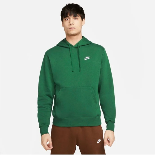 【WS】NIKE NSW CLUB HOODIE 男款 綠 運動 休閒 保暖 長袖 內刷毛 帽T BV2655-341