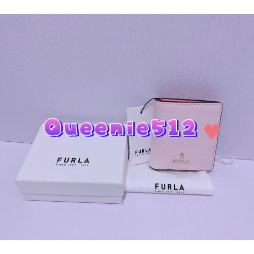 Furla Camelia 金字logo拼色防刮牛皮4卡扣式對折短夾