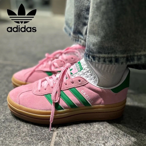 ?adidas GAZELLE BOLD休閒鞋 粉綠色｜粉紅色｜綠色｜草綠色｜焦糖底｜皮革｜麂皮｜平底鞋｜增高鞋｜德訓