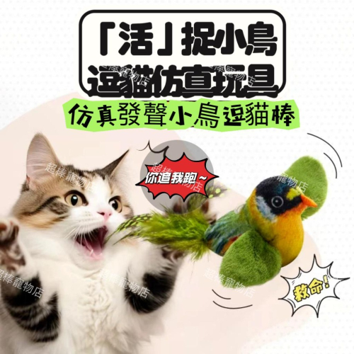 【超棒寵物店】免運?韓版仿真發聲小鳥逗貓棒｜貓咪解悶玩具｜逗貓玩具｜逗貓棒｜仿真小鳥