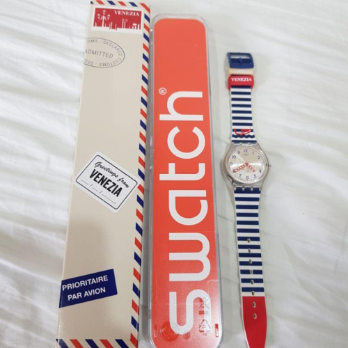 85新swatch 威尼斯藍白水手風城市限定錶 只能在當地買到