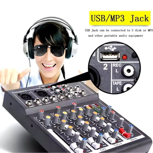 四路帶效果調音台,USB MP3播放均衡器,家庭會議舞台麥克風調音器