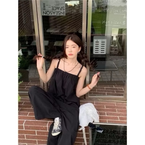 ꒰ 全新 ꒱ 彈性鬆緊平口吊帶連身褲