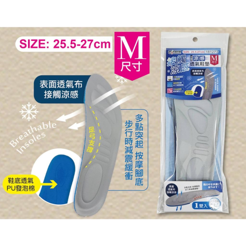現貨 台灣製 米諾諾 M / L 涼感透氣鞋墊 涼感鞋墊 透氣鞋墊 減震鞋墊 緩震氣墊鞋墊 鞋墊 男女鞋墊
