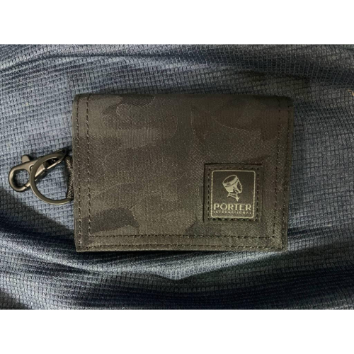 PORTER INTERNATIONAL小巧大方 CATCH系列 零錢包 (迷彩-黑)