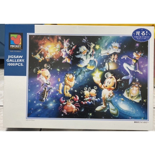 絕版 日本 Tenyo 迪士尼 米奇 米尼 幻想星空 夜光 1000片 拼圖 D-1000-146