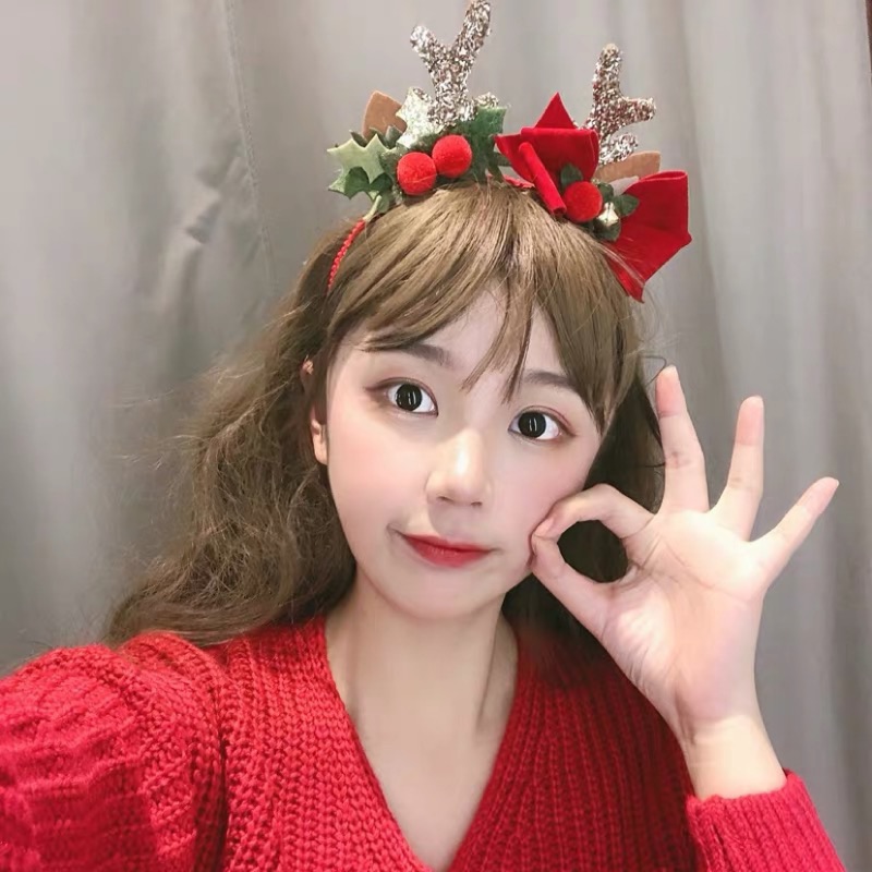 ❤️現貨在台 聖誕 頭箍 聖誕節 雪花 鹿角 麋鹿 髮箍 網紅 派對 防滑 頭飾 角色扮演 party 髮框 平安夜