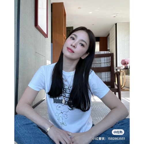 韓代史努比短袖t恤 上衣 宋慧喬款 學院好氣質 可愛：）舒服舒適 百搭實穿 ✔️尺寸多無法一一記錄，下標後留言身高體重（