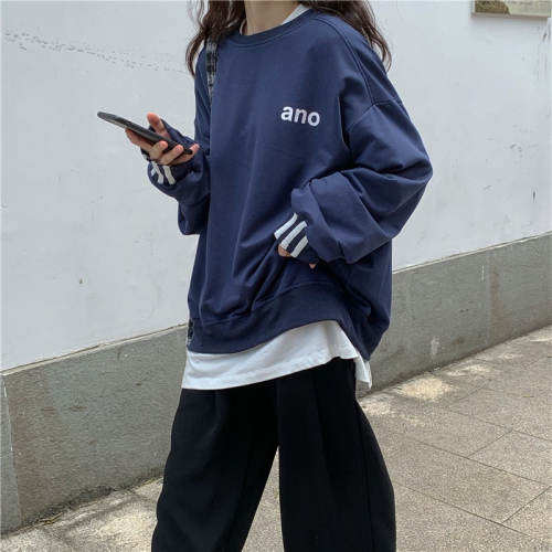 古著vintage衛衣女秋季寬松韓版ins潮bf慵懶風薄款chic上衣服