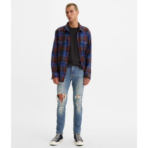 【破壞加工貼身窄管28-38腰】美國LEVIS SKINNY TAPER FLEX 潑漆抽鬚破痕彈性小直筒牛仔褲510