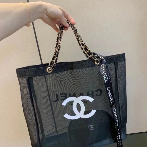 Chanel 香奈兒 化妝品VIP漂亮禮 手提包 方包 肩背包 容量大紗網透氣透明托特包沙灘運動包包大容量手提包 時尚簡