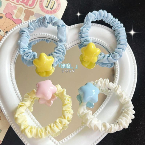 預購§嚴選好物♡ins風多巴胺少女胖星星造型髮圈 大腸圈 髮式