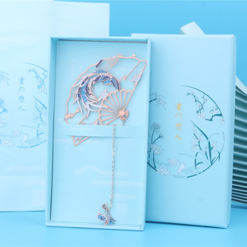 古典中國風扇形團扇金屬書簽教師節禮品紀念品學生用畢業老師禮物