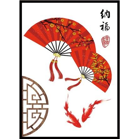 [臺灣現貨含運]十字繡材料包50*70cm中格三股 納福豎版 手工自己繡 非滿繡