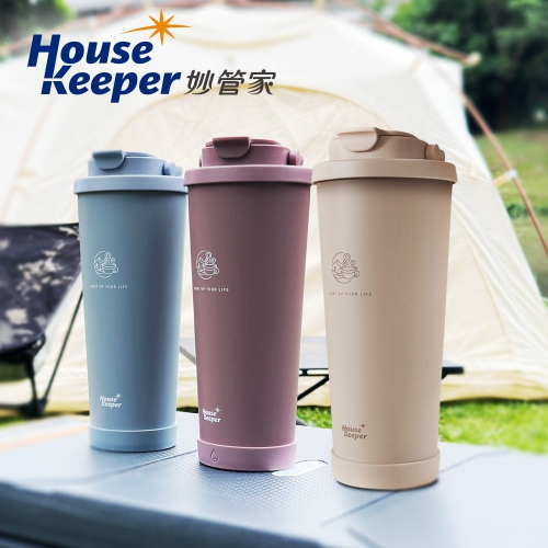 【送牛仔提袋】妙管家 860ml手提陶瓷雙飲杯HKVC-2303 (灰藍/暖茶/棗紅)