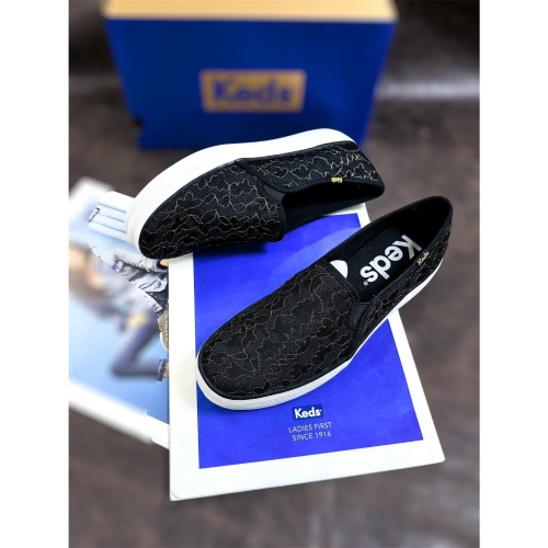 ￼零碼特價 Keds新款淺口蕾絲女厚底樂福鞋一腳蹬帆布鞋