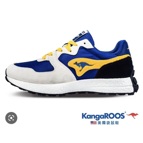 麻糬鞋屋?KangaROOS美國袋鼠鞋 男款AUSSIE EVO 科技運動鞋 阿甘鞋KM11981藍黃特價890元