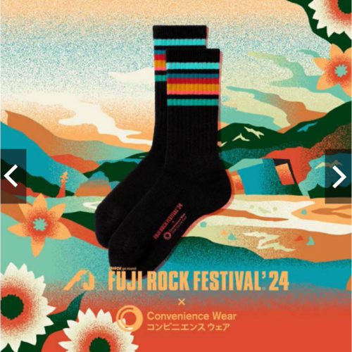 FUJI ROCK 24 線襪（黑色）-2024日本全家x富士搖滾聯名商品