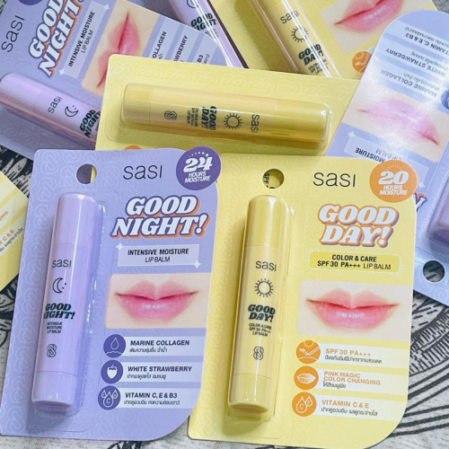 泰國?? SASI 美好一天SPF30 PA+++防曬 潤色 護唇膏 /晚安夜間保濕 潤唇膏3.5g