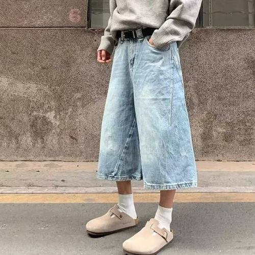 細刷紋七分褲