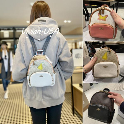 vivian美國代購✨正品 coach 女士mini雙肩包 女生包包 後背包 書包 C8604