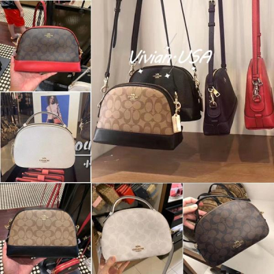 vivian美國代購✨正品 coach 女士側背包 小圓包 小貝殼包 單肩斜挎包 F76674 附購證禮品袋 女生包包