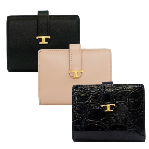 【TODS】 TODS T字LOGO皮革短夾 __DVSHOP 保證正貨 台灣現貨不用等