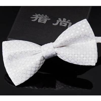 婚禮男英倫韓版潮雙層結婚新郎男女領結蝴蝶結白色格子點點領結