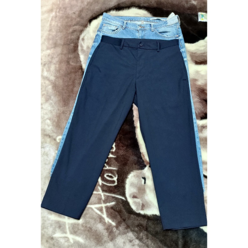 二手 ZW 直筒 九分褲 牛仔 低腰褲 真皮logo 26腰 UNIQLO 九分 休閒褲 S