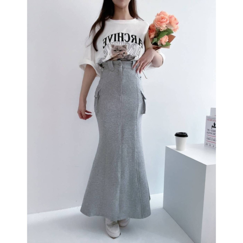 【Aries.shop】新款素色修身長裙 女裝