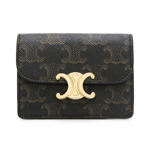 【CELINE 思琳】CELINE 凱旋門老花翻釦卡包__DVSHOP 保證正貨 台灣現貨不用等