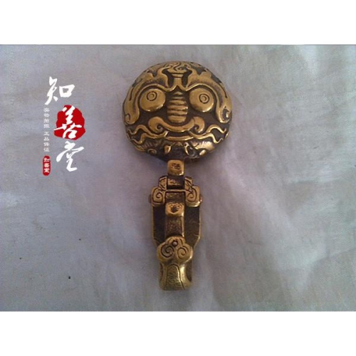 古玩雜項收藏 仿古純銅皮帶扣 黃銅雕刻 虎頭皮帶扣掛 陽剛大氣