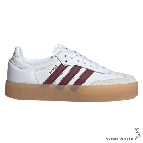 Adidas 休閒鞋 女鞋 厚底 焦糖底 Samba 白酒紅【運動世界】JP5610