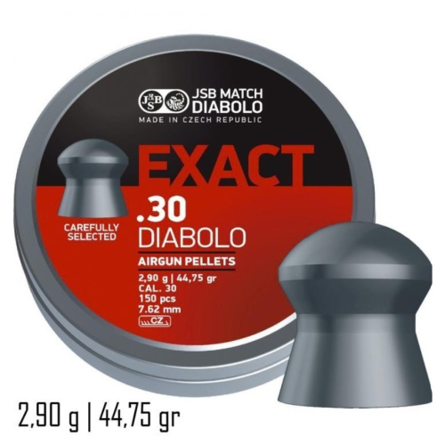 {{布拉德模型}} JSB Diabolo Exact .30/7.62mm 2.9g 專業用鉛彈