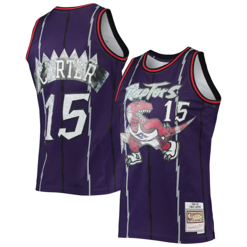 #15 Vince Carter 暴龍 紫 75週年 鑽石 電繡 球衣 復古 M&N