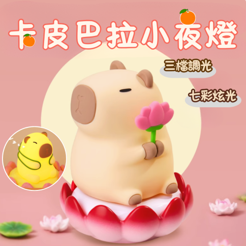 卡皮巴拉 小夜燈 水豚小夜燈 寶寶夜燈 拍拍燈 氣氛燈 床頭燈 夜燈