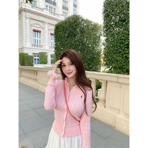 RL polo 好溫柔小外套 針織外套 針織衫 開襟衫，經典小馬刺繡單排扣外套 氣質麻花鈎 百搭很推?