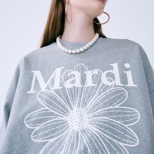 MARDI MERCREDI 印花大學TEE 灰色 經典小雛菊 純棉