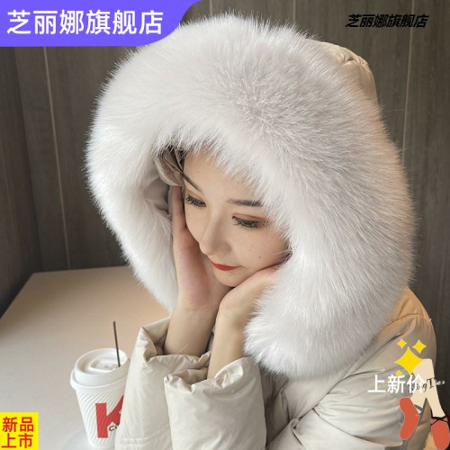 超大狐貍毛領子通用貉子皮草毛領子女羽絨毛領服單買帽條單賣