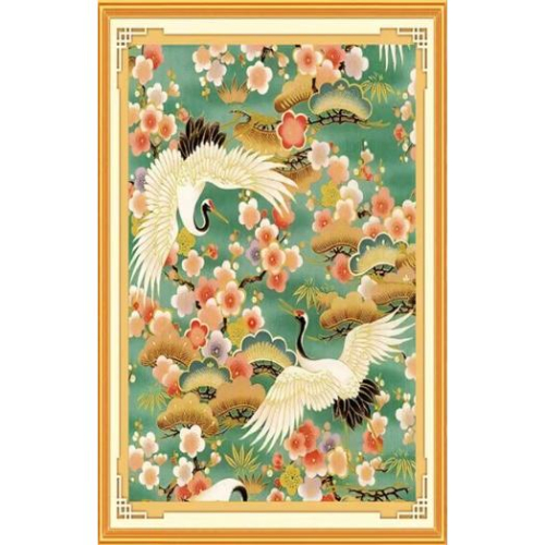 [臺灣現貨含運]十字繡材料包52*72cm中格三股 祥雲仙鶴 吉祥如意祝壽 掛畫風景 客廳新款臥室 手工 自己繡