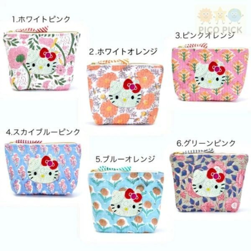 日本 ??Hello Kitty × MAYGLOBE 大號化妝包｜手工刺繡收納包