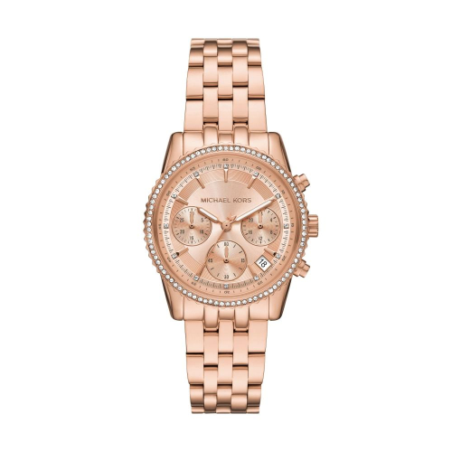 Michael Kors RITZ系列簡約時尚玫瑰金三眼女錶 手錶(MK7531) 附提袋