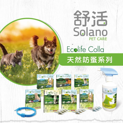 【Solon舒活】以色列 ECO-LIFE天然防蚤 頸圈 滴劑 防蚤驅蟲噴劑 貓用防蚤 貓用頸圈 有效防蚤 寵物外出