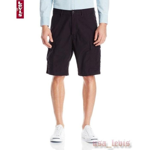 【新款28-42腰優惠】美國LEVI S Carrier Cargo Short 立體口袋 黑色 輕磅 工作休閒五分短褲