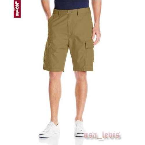 【新款28-42腰優惠】美國LEVI S Carrier Cargo Short 立體口袋 黃土 輕磅工作 五分短褲
