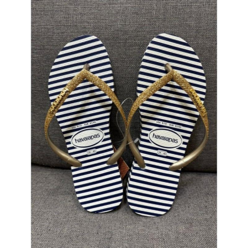 【全新】Havaianas 哈瓦仕 Slim Glitter Stripes 澳洲系列 夾腳拖 37/38