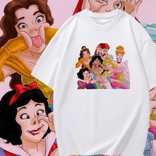 S-3XL大尺碼 鬼臉公主 短袖T恤 oversize 棉tee 情侶t 大碼上衣