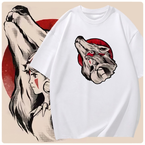 S-3XL大尺碼 魔法公主 短袖T恤女 oversize 大碼上衣 棉tee 情侶裝