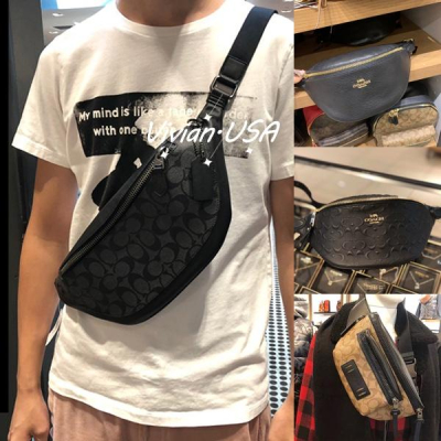 vivian美國代購✨正品 coach 腰包 胸包 經典百搭單肩包 男女通用斜挎包 側背包 48740/48741